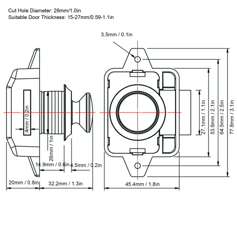 5pcs Home Yachts Silver Push Button Lock Zinc Alloy ABS Cabinet Drawer Latch Push Button Latch Cupboard Locks Boat Use