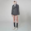 AW32AS07 Double Rib Knee Socks_Charcoal