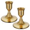 Vintage Brass Gold Taper Candle Holders, Set of 2, Metal Taper Candlestick Holder for Dinner Room Table Centerpiece Brass Gold, Set of 2