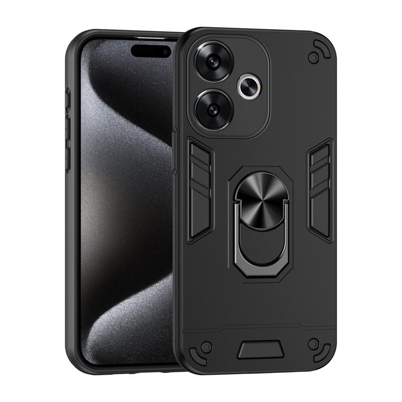 For Xiaomi Poco F6 5G Case Armor Magnetic Holder Ring Shockproof Phone Case For Poko Little F6 F 6 PocoF6 Lens Protective Cover