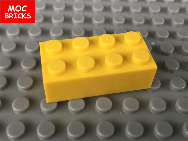 100pcs\lot MOC Bricks Colorful white red black Brick 2x4 3001 City Model Educational building blocks toys kids gift