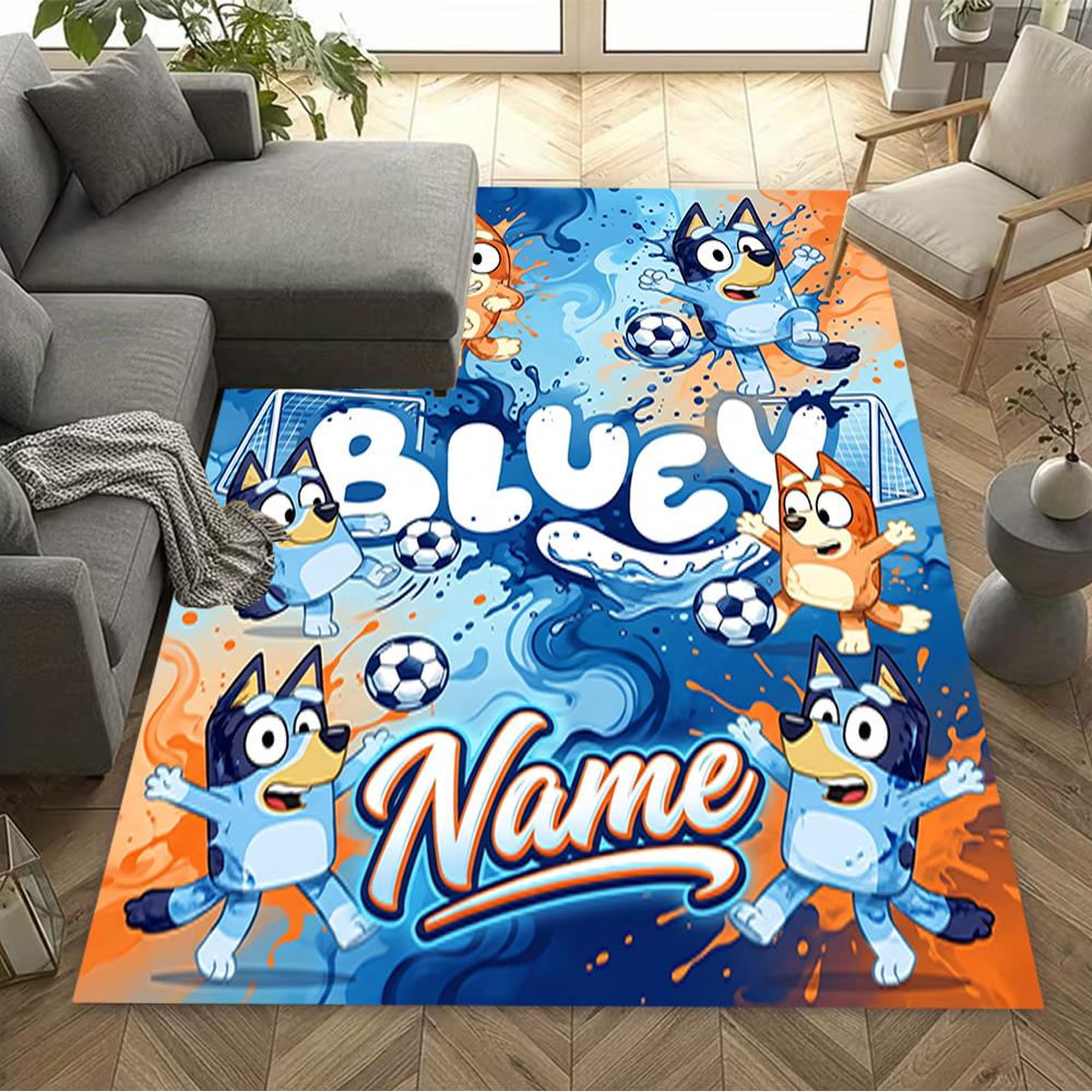 Christmas Penguins Celebration Customizable Name Floor Rug Office Rug Design for Living Rooms Dining Room Outdoor Kitchen Anti-slip Rug