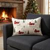 Modern Living Room Pillow Protectors Christmas Cottage Cushion Cover, Red Snowy House Pillowcase, Decorative Soft Canvas Square Covers Throw Case for