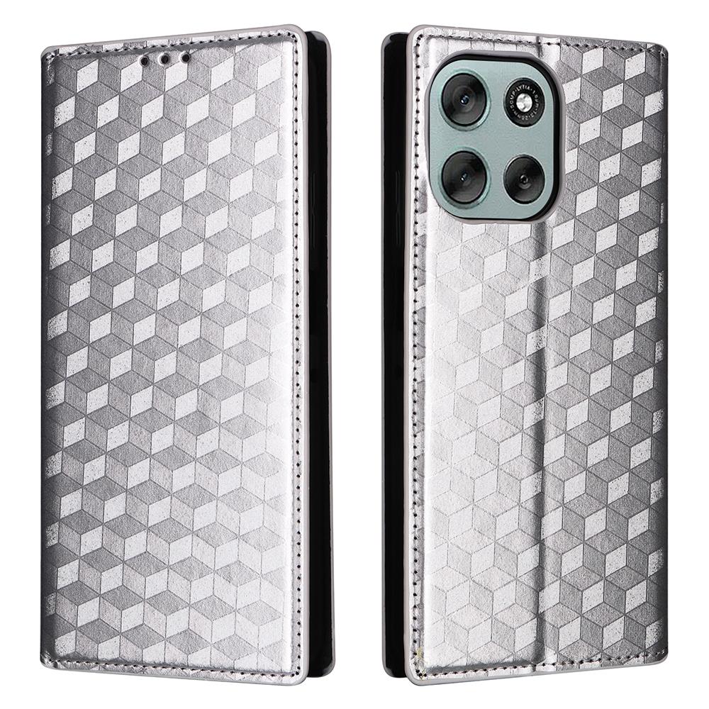 For Motorola Moto G56 5G Case Wallet Rhombus Imprinted Leather Phone Cover