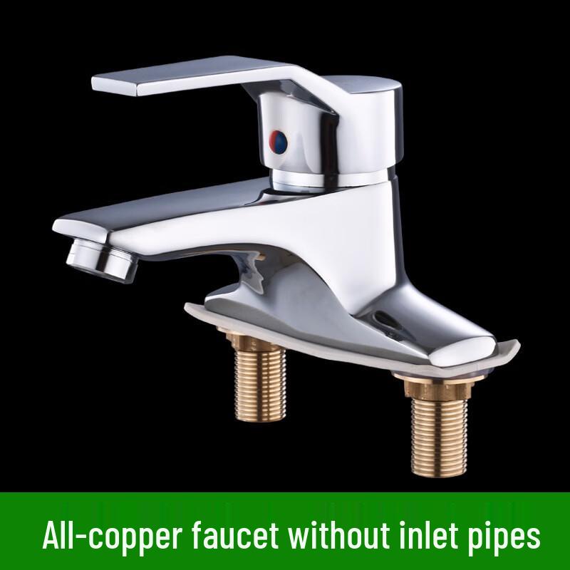 PKSUKB Elegant Copper Double-Hole Basin Faucet