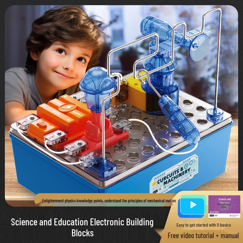 Kids' Science and Education Electronic Building Blocks Circuit Experiment Toy Set - Educational Physics Gift for Students