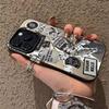 Vintage Rock Music Collage Pattern Design Protective Cover for iPhone 17 16 15 14 13 12 11 16E Series Pro Max Plus