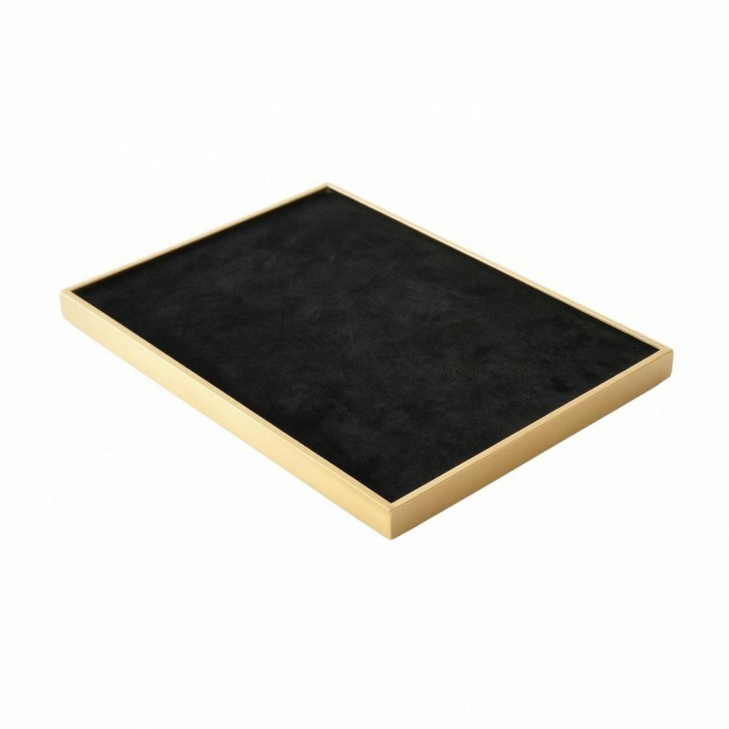 Jewelry Tray with Mirror Frame PU Leather Organizer Versatile for Retail Counter