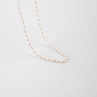 [Judy And Paul] Leshu Pink Opal Bead Chain Necklace N51532