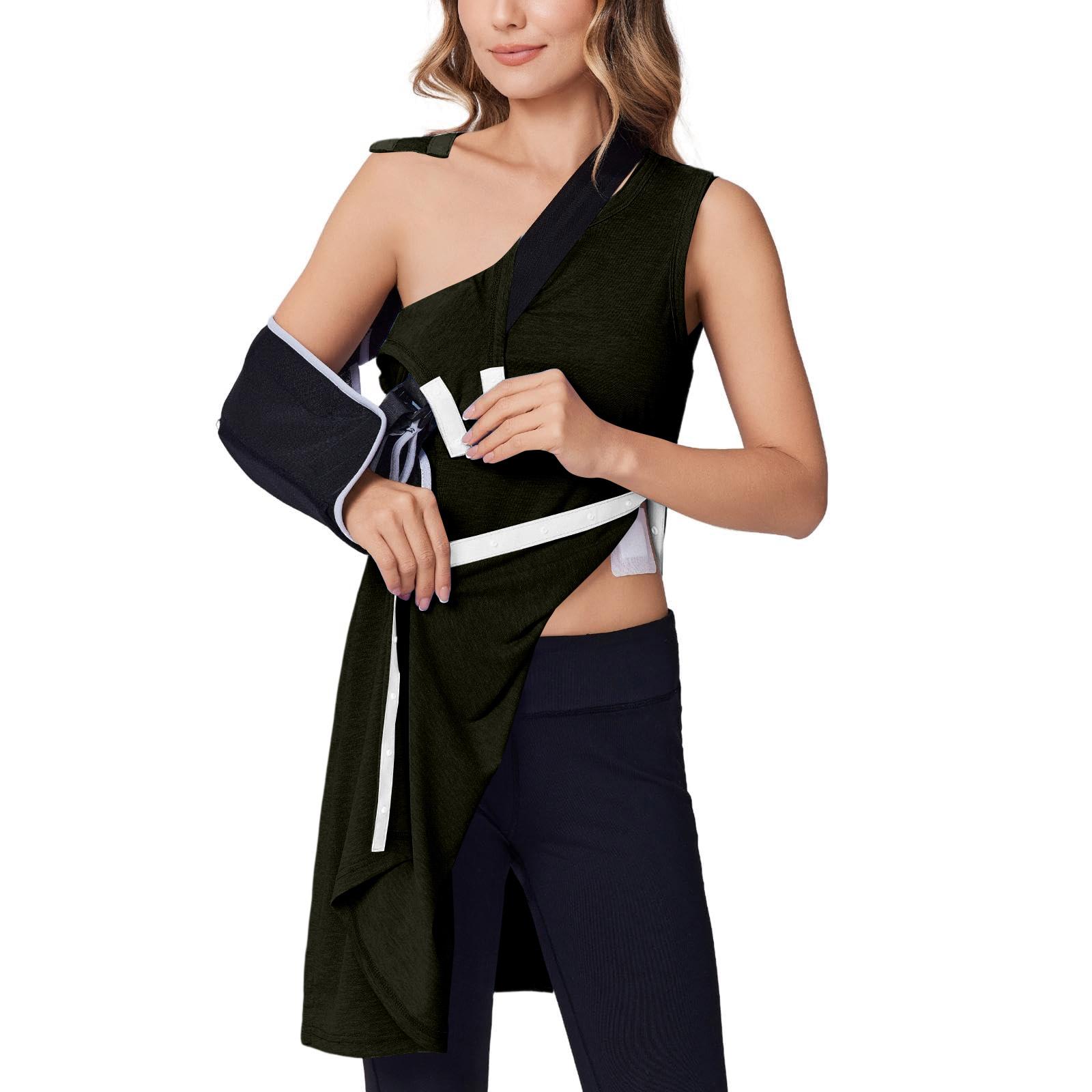 Женское цветное послеоперационное платье, полностью разрываемое, без рукавов, платье-жилет L армия зеленый