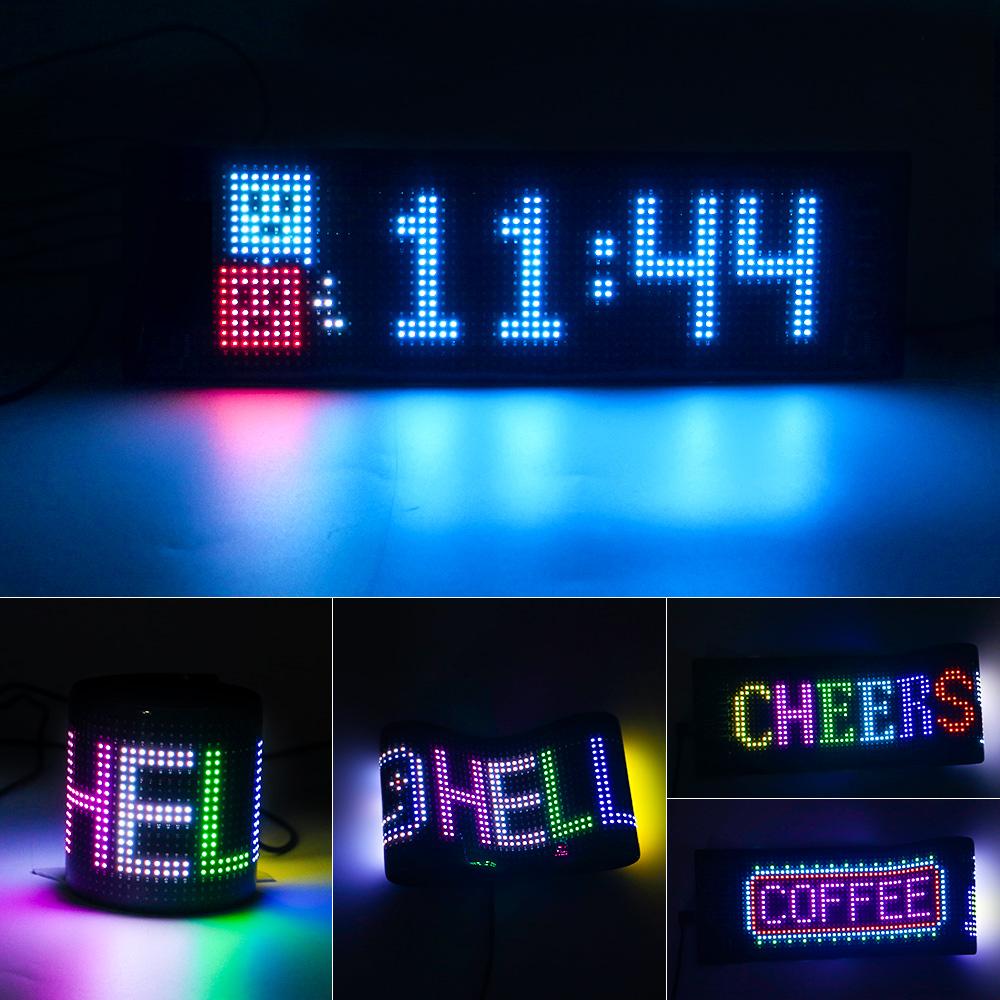 LED Scrolling Advertising Display RGB USB App Bluetooth DIY Devil Eye Overlength Matrix Pixel Panel Pattern Animation Display