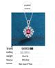 Korean Style Silver Necklace with Blue Red Emerald Water Drop Pendant