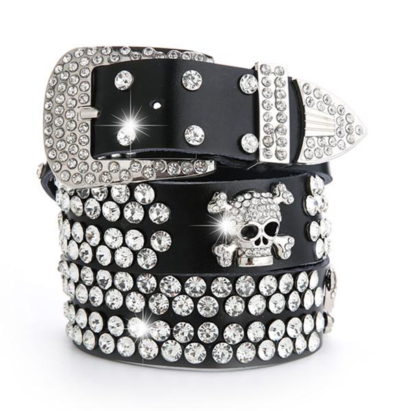 Women's Rhinestone Leather Belt – Fashionable Korean Style Wide Belt for Jeans