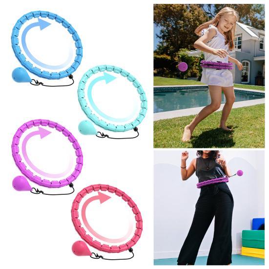 Zatížená fitness obruč s 24 odnímatelnými uzly Dospělí Hubnutí Spalování tuků Tónování pasu Fitness kruh Ženy Muži Posilování pasu Cvičební kruh