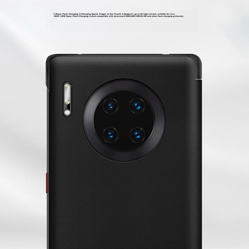 Phone Case for Huawei Mate30, Mate30E Protective Cover, 5G Smart Sleep Window Flip Cover, Full Protection, Shockproof, Style for Men, Mate30 Black