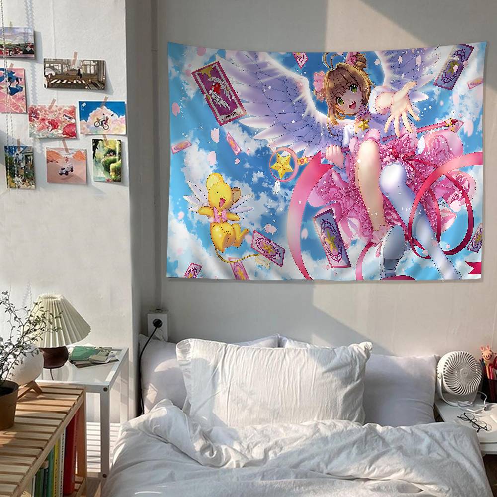 Anime CCardcaptor Sakura Girl Colorful Tapestry Wall Hanging Bohemian Wall Tapestries Mandala Wall Hanging Sheets