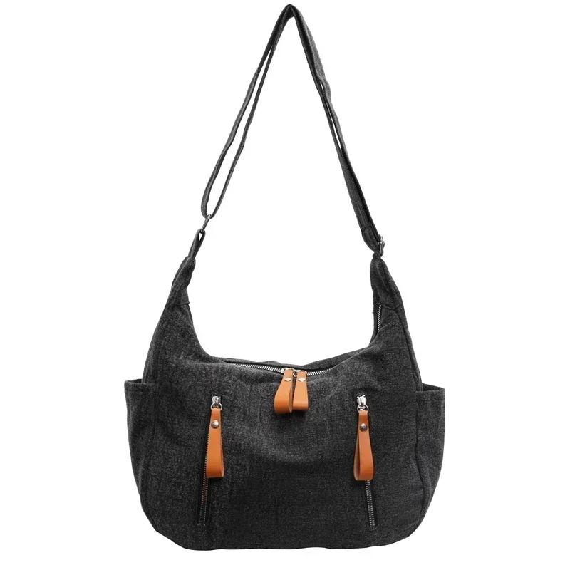 

Casual Versatile Denim Zipper Women s Crossbody Bag Exquisite Retro Simple Shoulder Bags 2026 Fashi Large Capacity Tote Bag чёрный