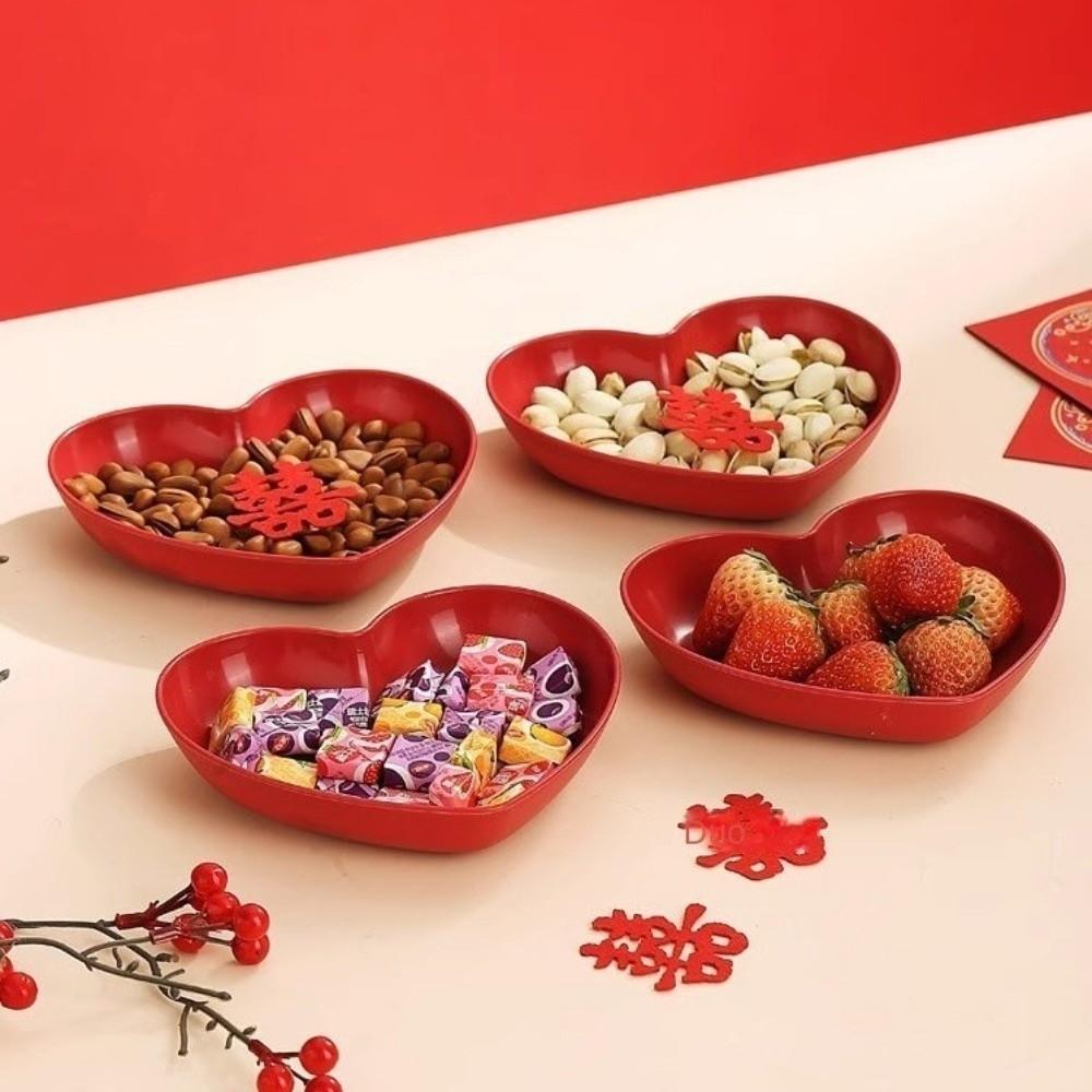 5/10Pcs Small Serving Plate Love Heart-Shaped Dinner Plate Set Creative Snack Candy Tray