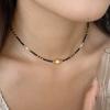Roman Story Black Crystal Necklace for Women, Light Luxury Niche S9Pure Silver Gold Shijia Pearl Collarbone Necklace