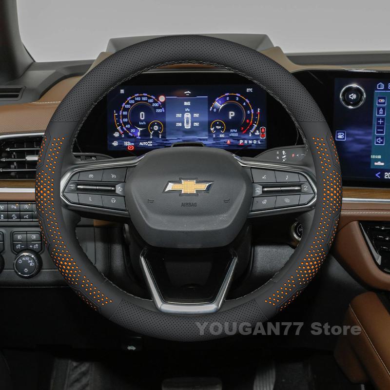 Housse de volant en cuir pour Chevrolet Tahoe Colorado 2025 2021-2024 Intérieur de voiture Accessoires Chevrolet Silverado 2025