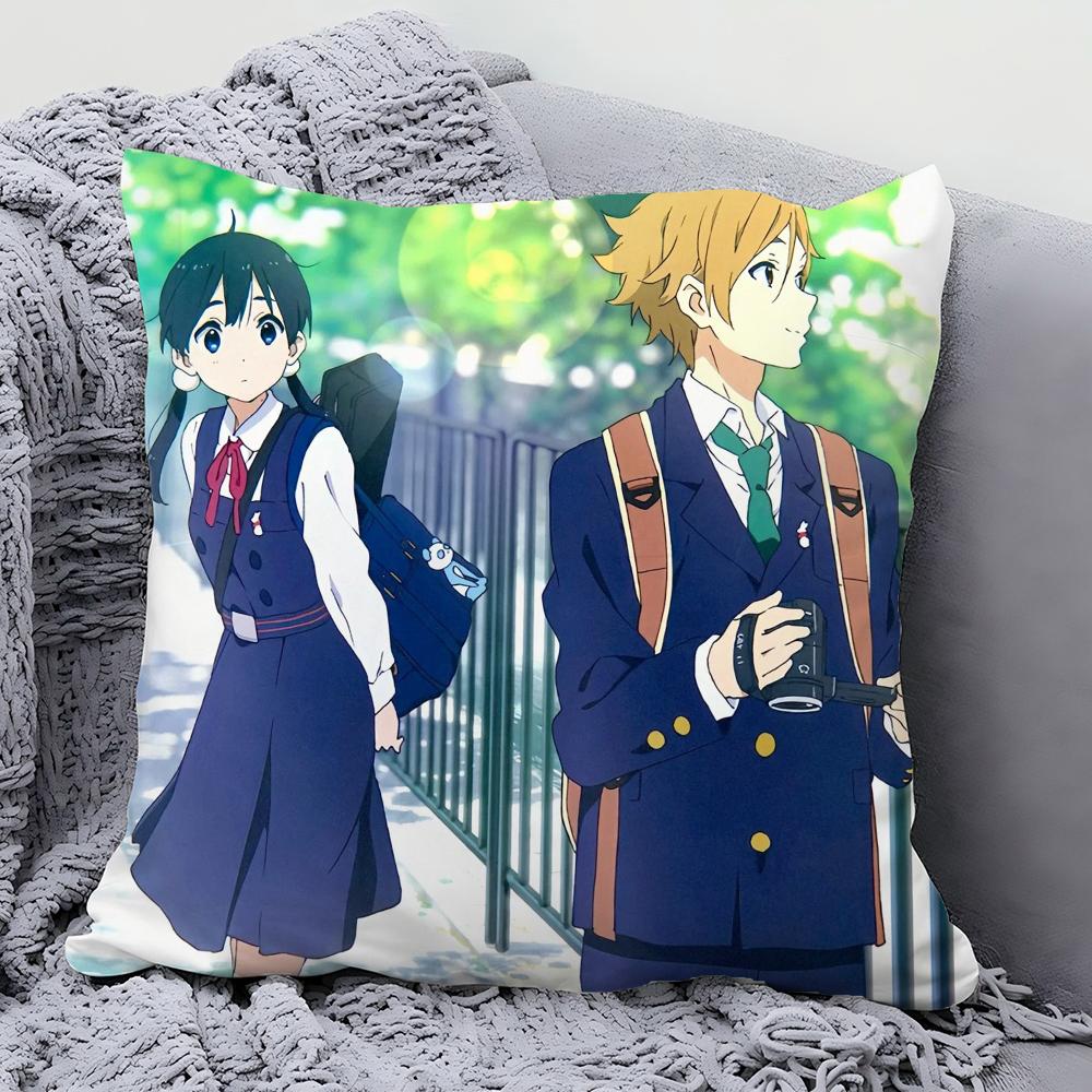 1pc Animation Tamako Market Pillow Case Square Pillow Bedroom Sofa Leisure Comfort Cushion Car Living Room Home Decoration 40X40