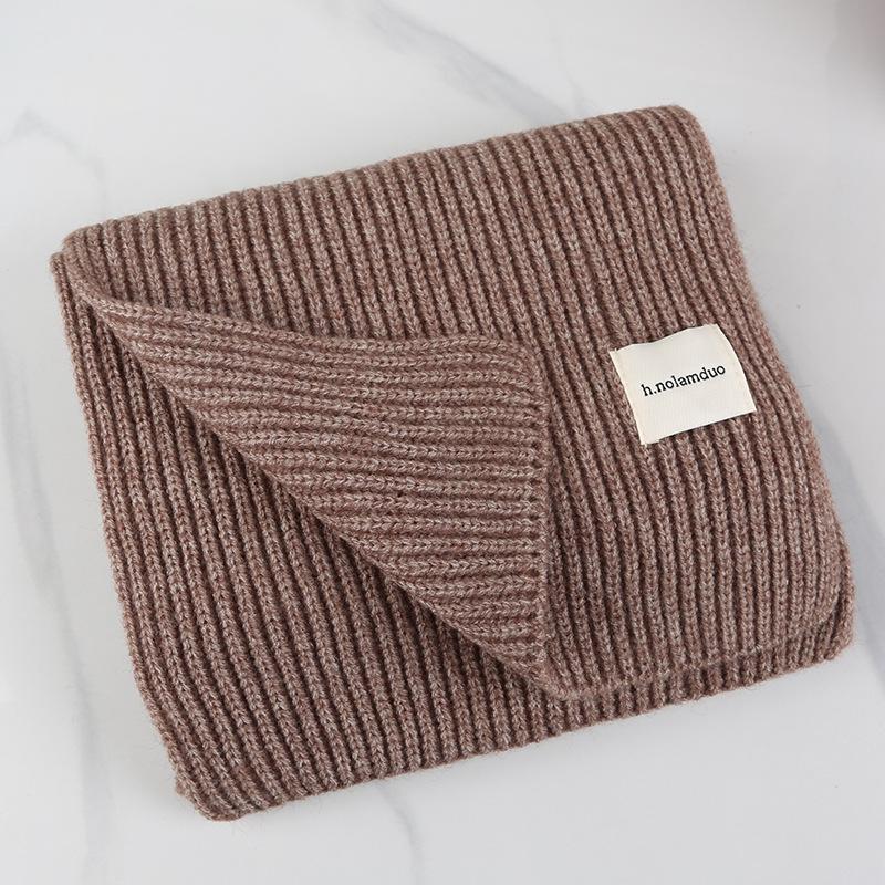 Autumn and winter thickened scarf women's high-end Korean version solid color lengthened knitted scarf to keep warm girlfriends windproof shawl