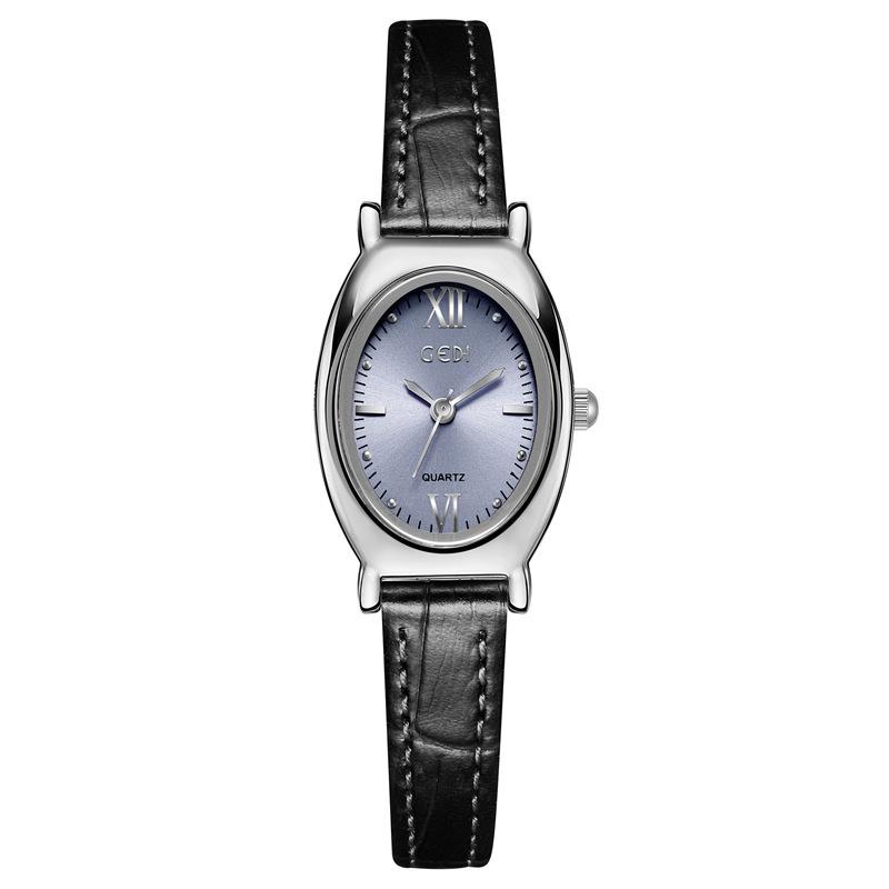 High-Value Leather Women'S Watch, Exquisite Oval High-End Quartz Watch, Guangzhou Women'S Waterproof Watch