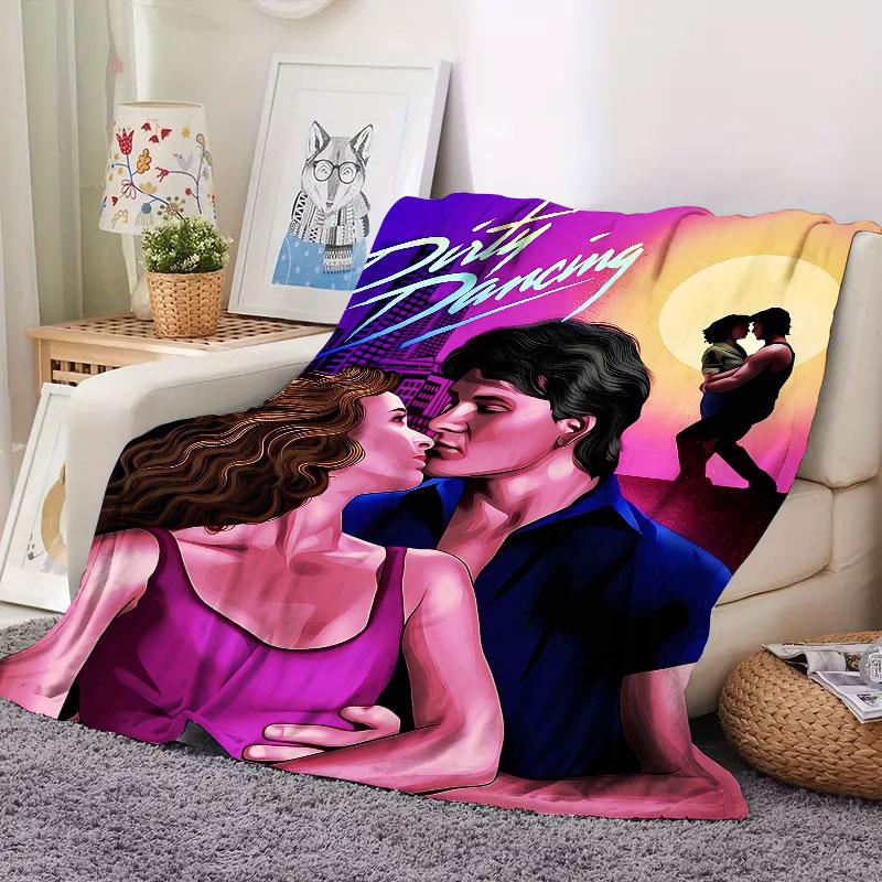 1Pc DirtyDancing Print Flannel Blanket, High quality Comfortable for All Seasons, Home Decor, Warmth and Comfort, Perfect for Christmas Gifts