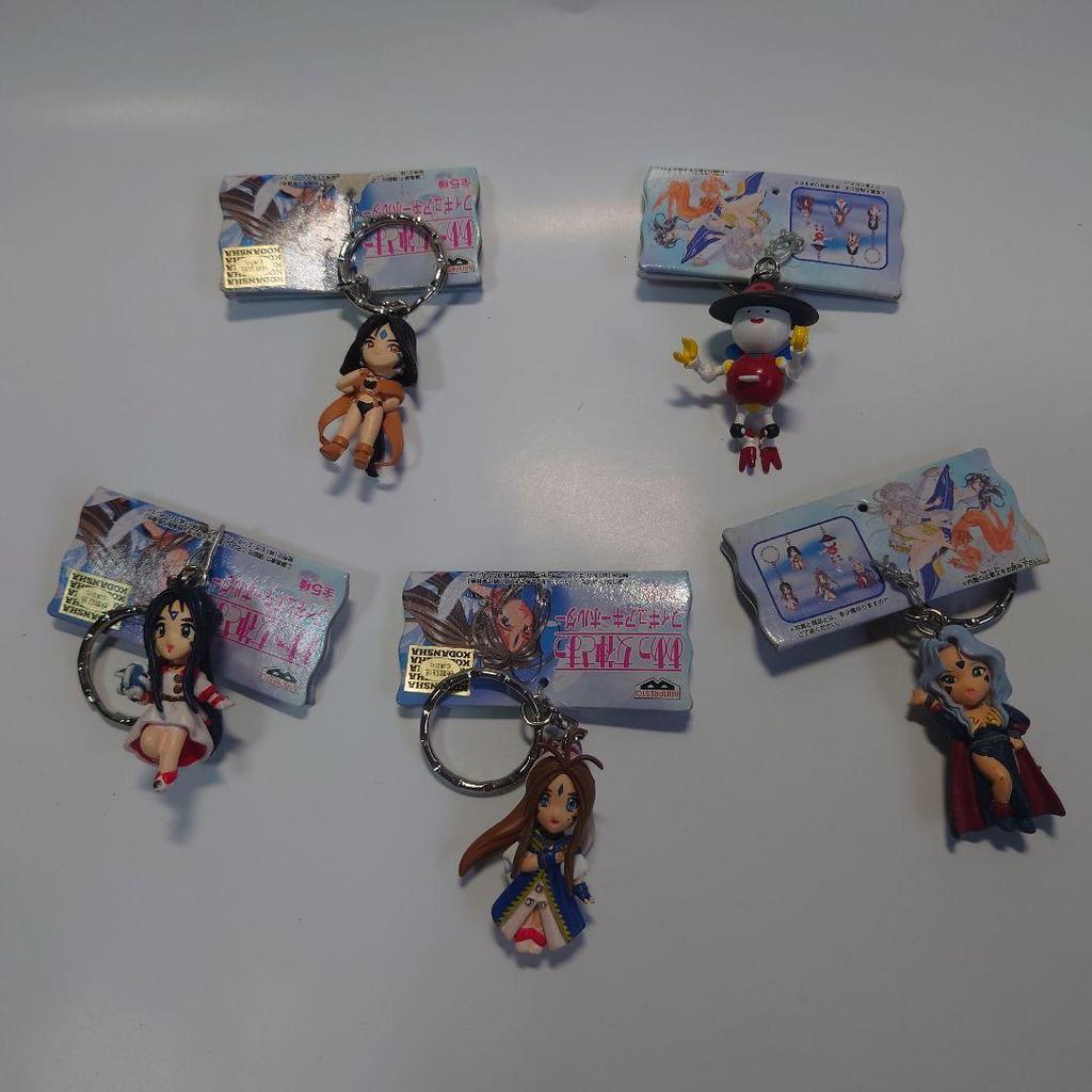 [USED] Ah! My Goddess Figure Keychains (5 types) with tags