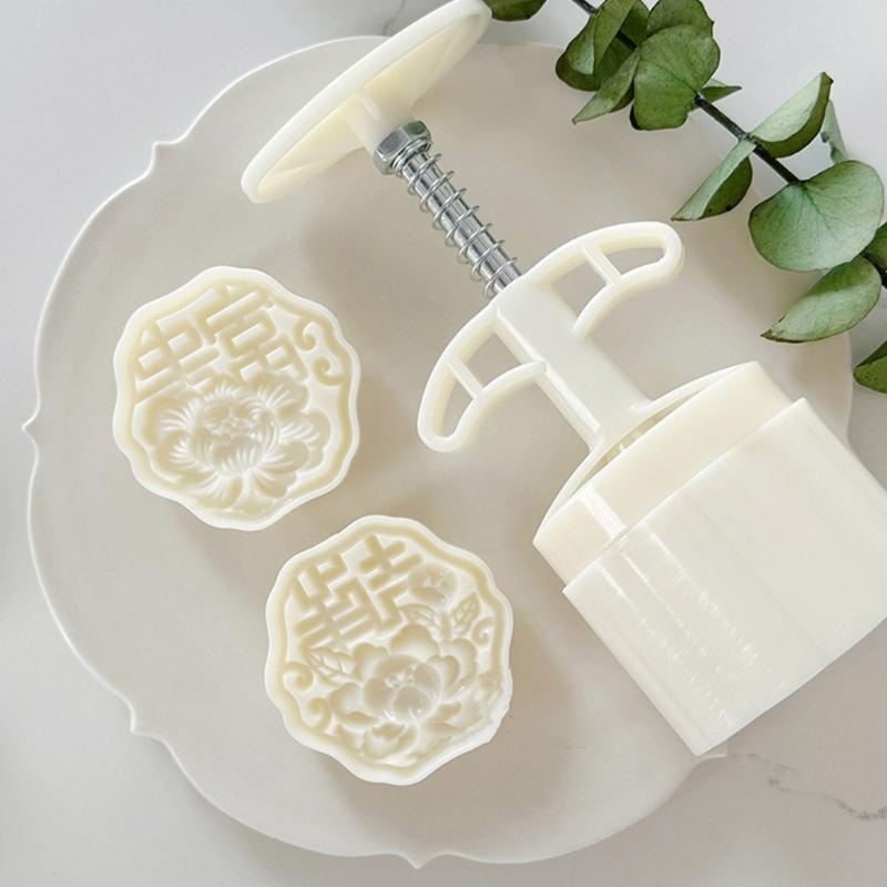 Formy do ciastek księżycowych z pomyślnymi wzorami Funkcjonalna ręczna prasa do ciastek księżycowych Wytłaczane formy na przysmaki dla entuzjastów deserów