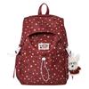Schoolbag Backpack Korean Version Polka Dot Light Girl College Style Backpack Large Capacity Campus Class Large Capacity Student Schoolbag