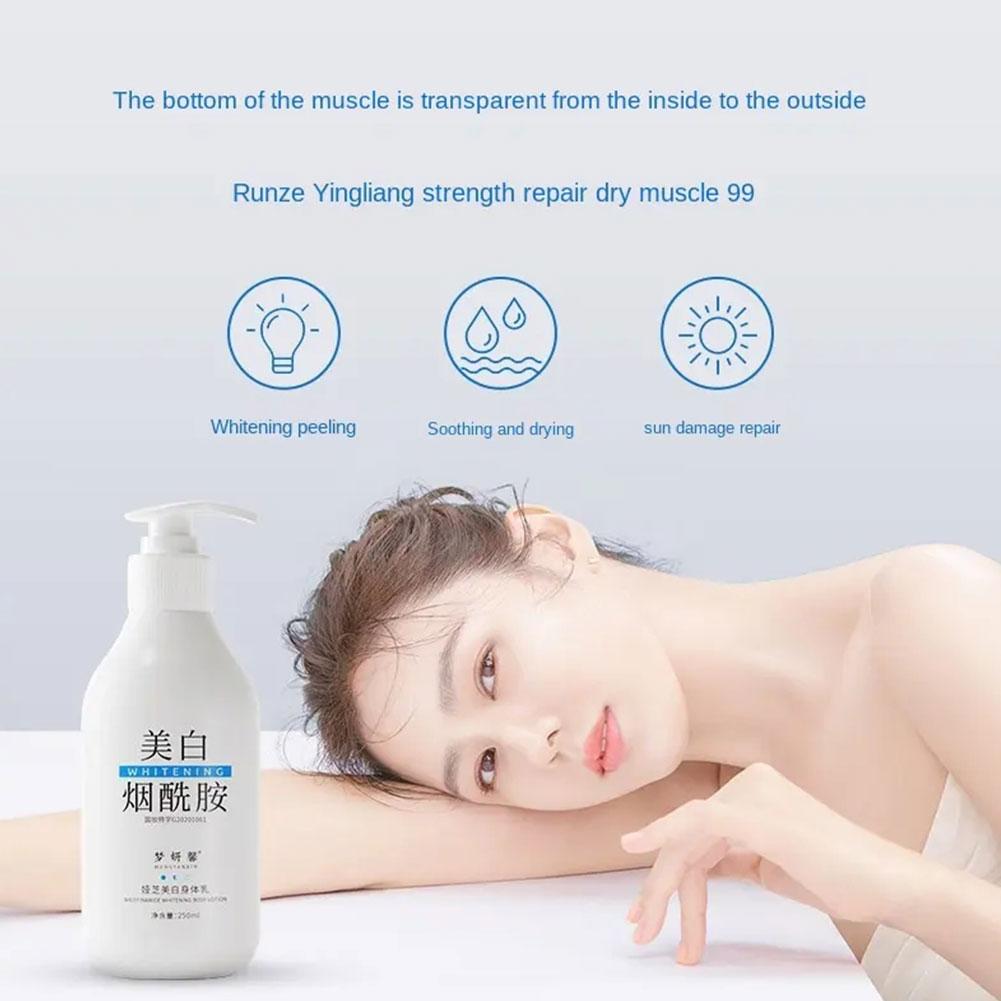 250ml Nicotinamide Whitening Body Lotion Moisturizing Product Reducing Care Refreshing W4W8