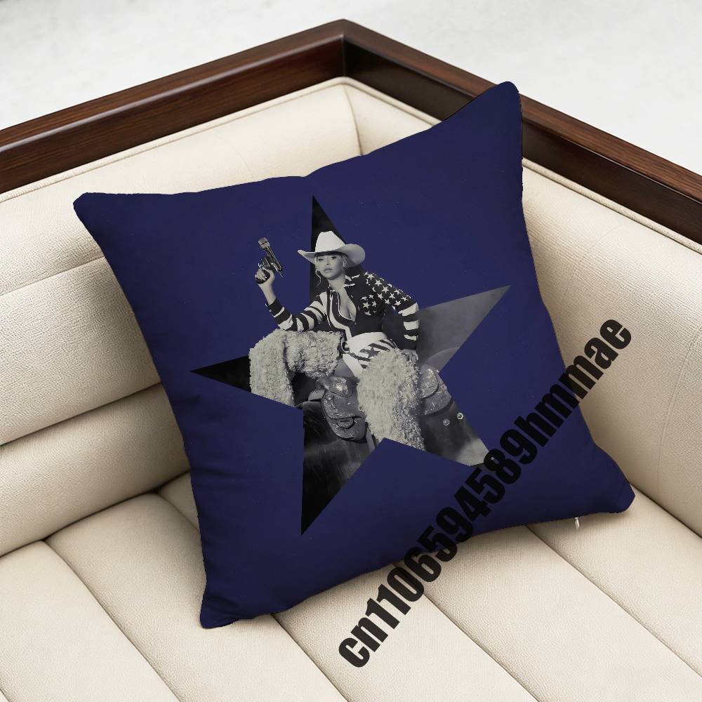 For For Singer B-Beyonce Cowboy Throw Pillow Case Sham 45X45Cm 35X35Cm Square Home Pillowcase Cushion Cover