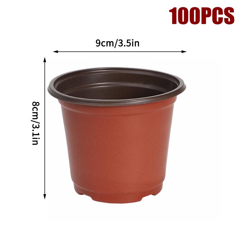 20-100Pcs Plastic Nursery Seedling Pot Succulent Plantpot Garden Flowerpots Transplant Container Pot Garden Supplies
