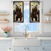 2-Panels Standing Brown Bear Semi Blackout Curtains   Half Blackout Suitable for Artistic Home Decorative Curtains