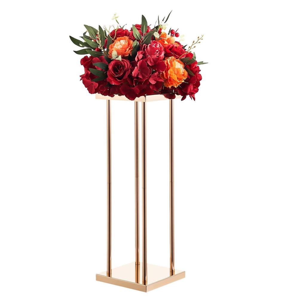 Wedding Flower Stand, 10PCS 60cm Column Flower Stand, Floral Stands with Metal Laminate, Cylindrical Cubic Floral Display Rack for Wedding, Party,