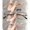 3Pcs Metal Frame Cat Eye Photochromic Myopia Glasses Ultra Light Unisex Near Sight Glasses  Eye Protection Eyewear