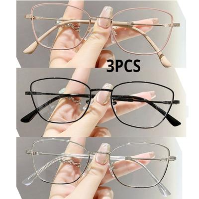 1PCS Metal Cat Eye Photochromic Myopia Glasses Ultra Light Unisex Near Sight Eyewear Eye Protection