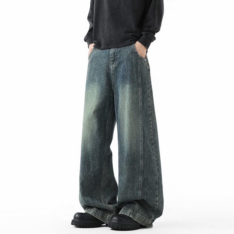 Джинсы-карго клеш JYL мужские Американский винтаж Камуфляж Весна Лесоруб Прямые Джинсовые S спаржевый