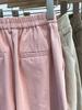 Women's Pink High-Waist Wide-Leg Carrot Pants - Loose Fit, Petite Nine-Point, Spring/Autumn 2026.