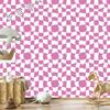 Wallpaper Casual Checkerboard White and Purple 50x1000