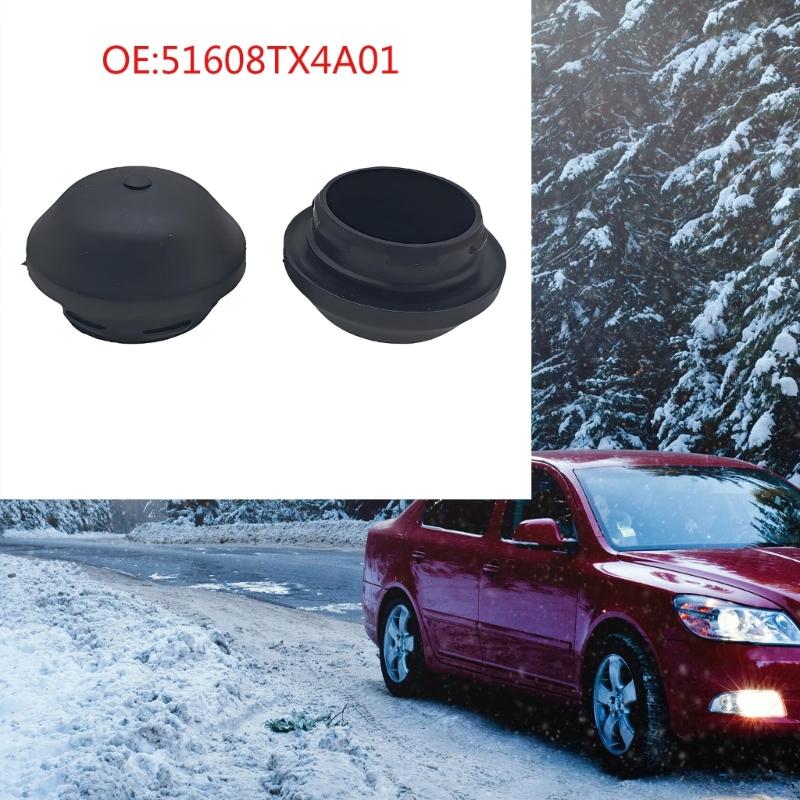 Rubber Front Shock Dust Cap Tower Top Nut Area Cover 51608-TBA-A01 for Routine Suspension Service, Press-Fit Repair Cover, Black Single Cap for Front