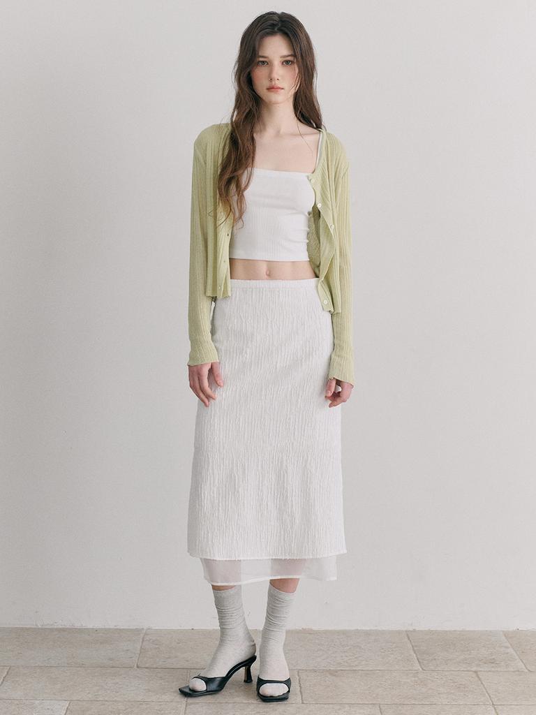 Etmont Layered Sheer Skirt, White
