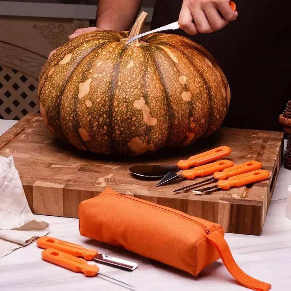 8/11Pcs Halloween Stainless Steel Tool Kit Professional Pumpkin Carving Set Pumpkin Lantern Carving Tool Fruit Vegetable Tools