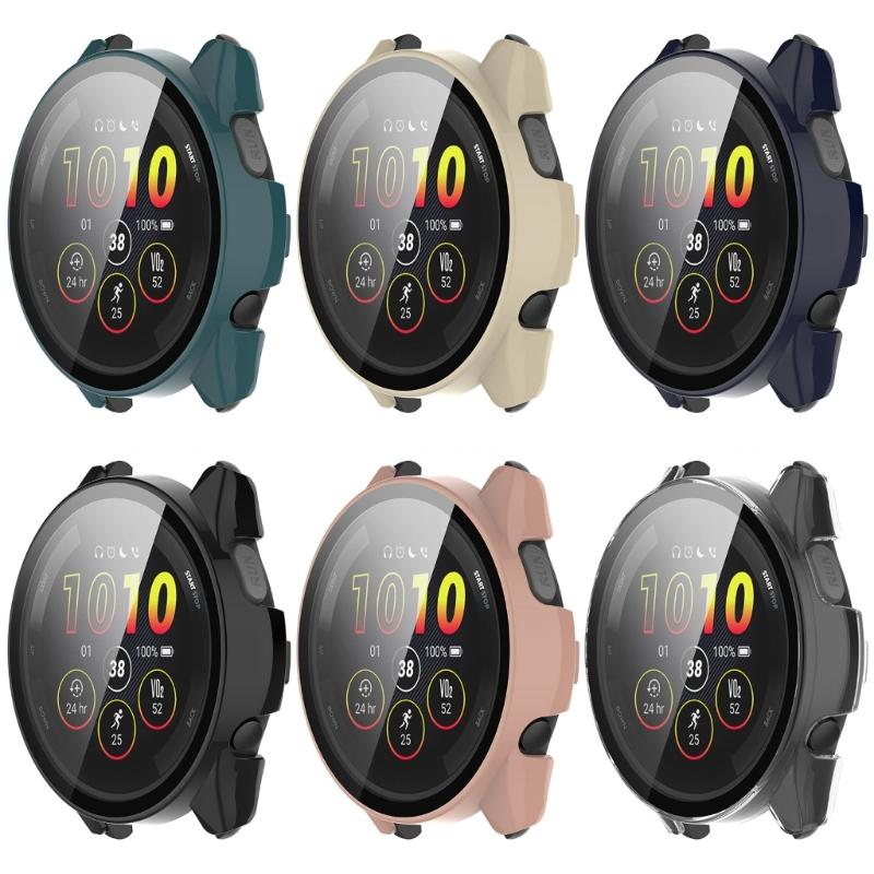 Smartwatch Frame Housing Tempered-Glass Film Hard Cover for Forerunner265 265S Screen Bumper-Shell Protector-Shockproof