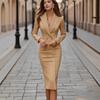 Women's Double-Breasted Blazer Dress, Long Sleeve Office Dress with Notched Lapel, Professional Workwear for Business Casual Commute