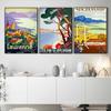 Travel City Landscape Vintage Poster Canada Spain French Italy Wall Art Canvas Painting Nordic Print Picture Living Room Decor