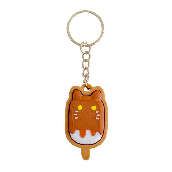

3D Printed Ice Cream Clicker Keychain Decompression Button Keyring Fidget Toy Home Office Worker Anxiety Stress Relief Desk Toy