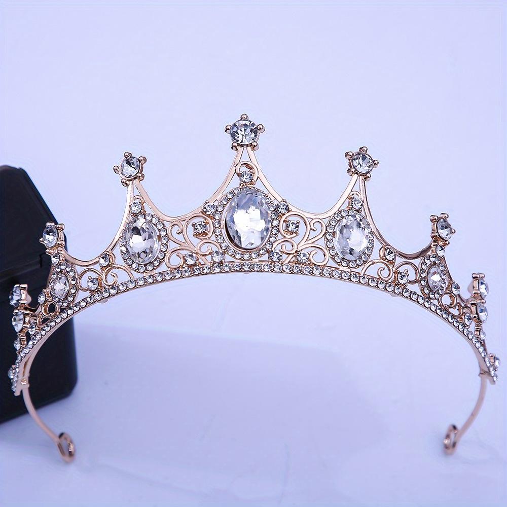 Accessori per Capelli da Sposa Barocco Strass Cristallo Corona Tiara Corona da Sposa Copricapo Corona da Festa Gioielli per Capelli da Sposa Tiare