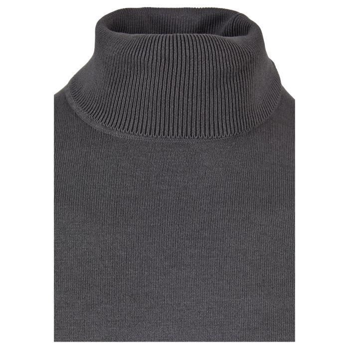 Pull col roulé - Urban Classics - Gris foncé - Viscose et Nylon - Confort ajusté - Homme